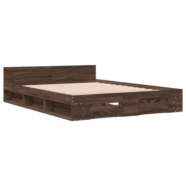 vidaXL Sengeramme med skuffer sonoma eik 150x200 cm konstruert tre