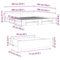 Miniatyrbillede 9 af 10: vidaXL sengeramme med skuffer 200x200 cm konstrueret træ brunt eg