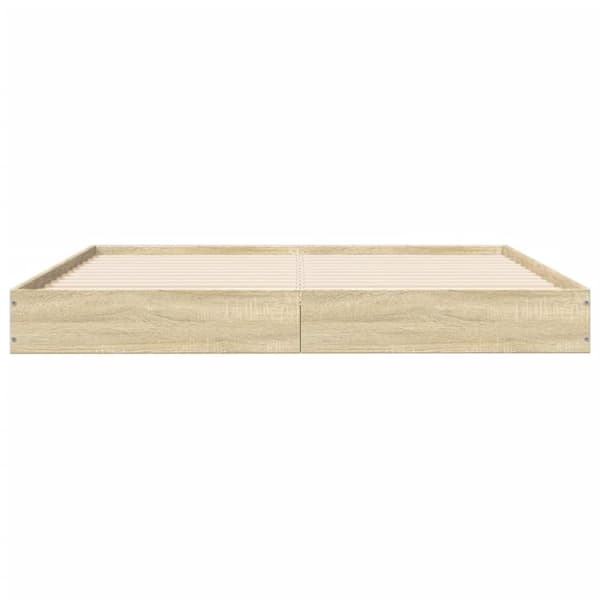 vidaXL Sengeramme uten madrass sonoma eik 150x200 cm konstruert tre
