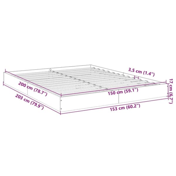 vidaXL Sengeramme uten madrass sonoma eik 150x200 cm konstruert tre