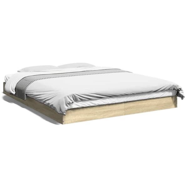 vidaXL Sengeramme uten madrass sonoma eik 150x200 cm konstruert tre