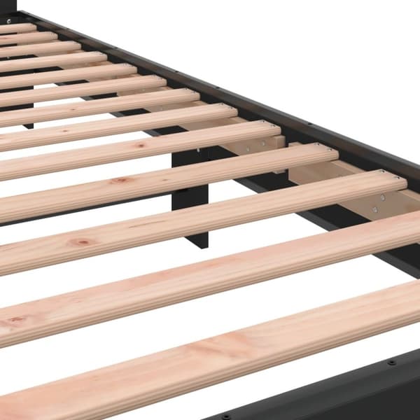 vidaXL sengeramme 90x200 cm konstrueret træ og metal sort