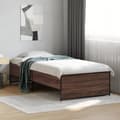 Miniatyrbilde 2 av 9: vidaXL Sengeramme brun eik 90x200 cm konstruert tre og metall