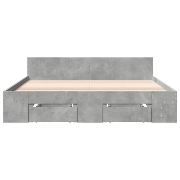 vidaXL sengeramme med skuffer 140x200 cm konstrueret træ betongrå