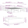 Miniatyrbillede 9 af 10: vidaXL sengeramme med skuffer 140x200 cm konstrueret træ betongrå