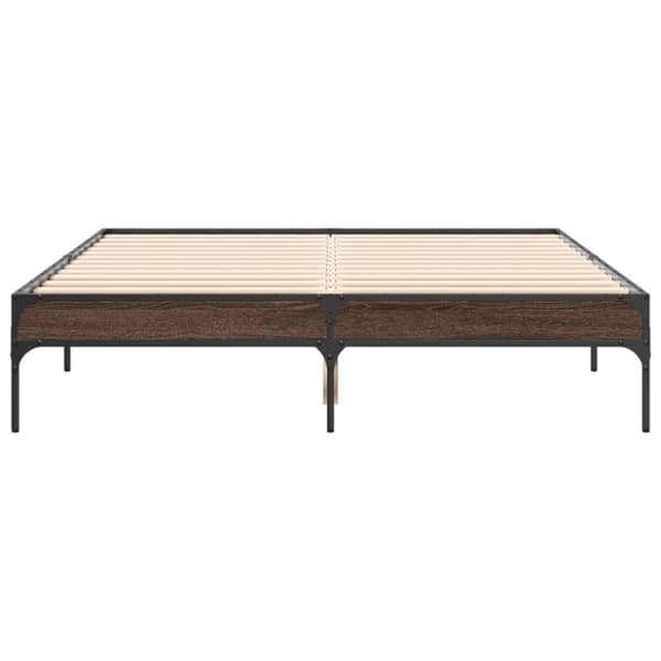 vidaXL Sängram brun ek 120x200 cm konstruerat trä och metall
