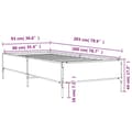 Miniatyrbilde 8 av 9: vidaXL Sengeramme svart 90x200 cm konstruert tre og metall