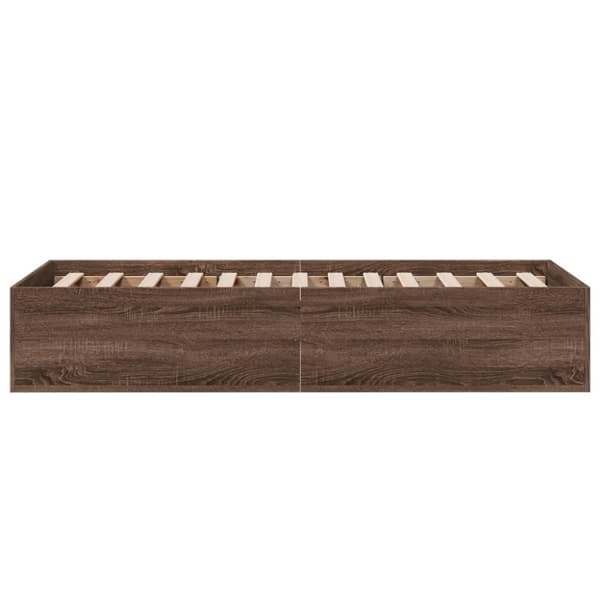 vidaXL Sengeramme uten madrass brun eik 75x190 cm konstruert tre