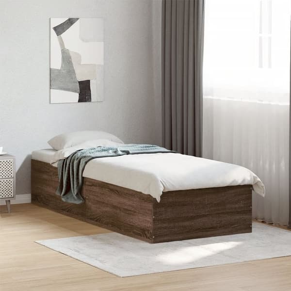 vidaXL Sengeramme uten madrass brun eik 75x190 cm konstruert tre