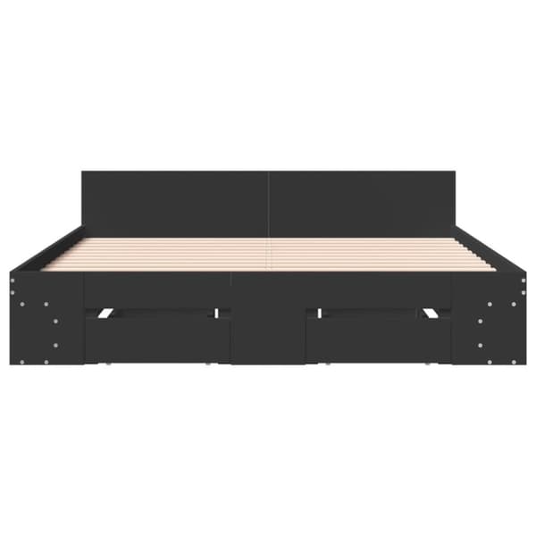 vidaXL Sengeramme med skuffer svart 160x200 cm konstruert tre