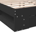Miniatyrbilde 7 av 10: vidaXL Sengeramme med skuffer svart 160x200 cm konstruert tre