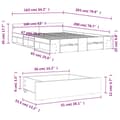 Miniatyrbilde 9 av 10: vidaXL Sengeramme med skuffer svart 160x200 cm konstruert tre