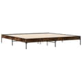 Miniatyrbilde 1 av 9: vidaXL Sengeramme røkt eik 200x200 cm konstruert tre og metall