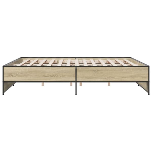 vidaXL Sengeramme sonoma eik 180x200 cm konstruert tre og metall