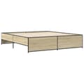 Miniatyrbilde 5 av 9: vidaXL Sengeramme sonoma eik 180x200 cm konstruert tre og metall
