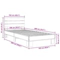 Miniatyrbilde 8 av 9: vidaXL Sengeramme grå sonoma 100x200 cm konstruert tre og metall