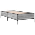 Pikkukuva 5 / 9: vidaXL Sängynrunko harmaa Sonoma 100x200 cm tekninen puu ja metalli