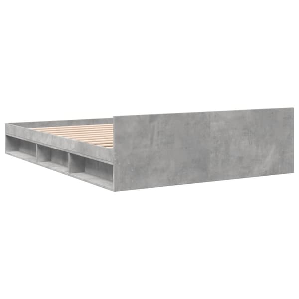 vidaXL sengeramme med skuffer 160x200 cm konstrueret træ betongrå