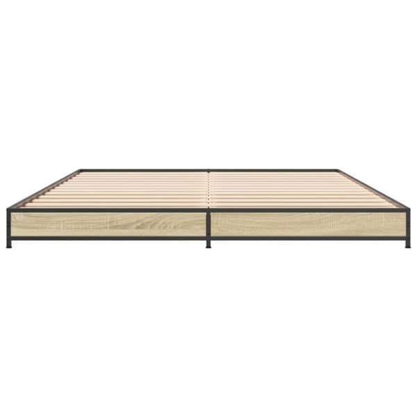 vidaXL sengestel 120x190 cm konstrueret træ og metal sonoma-eg
