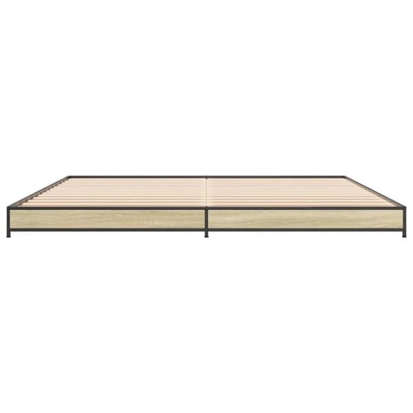 vidaXL sengestel 200x200 cm konstrueret træ og metal sonoma-eg
