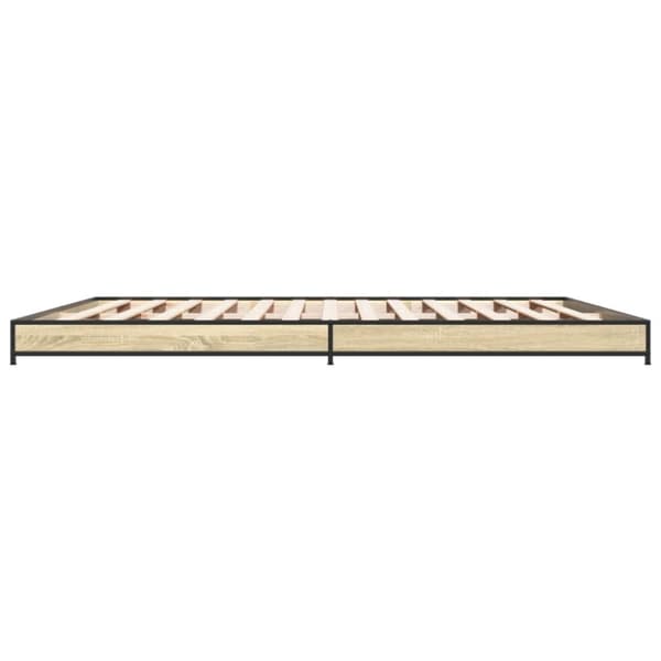 vidaXL sengestel 200x200 cm konstrueret træ og metal sonoma-eg