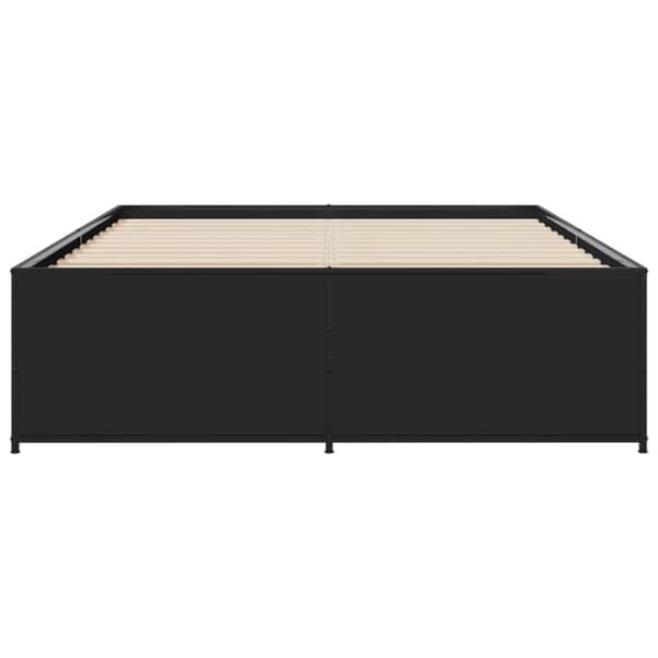 vidaXL Sängynrunko musta 120x200 cm tekninen puu ja metalli