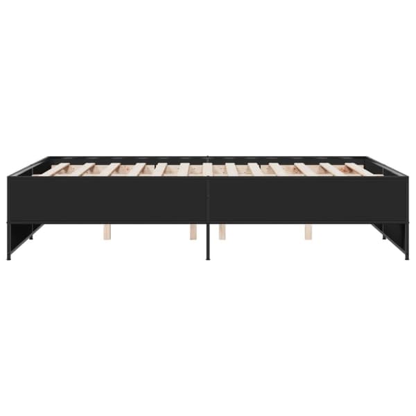vidaXL Sängynrunko musta 120x200 cm tekninen puu ja metalli