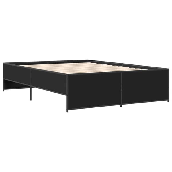 vidaXL Sängynrunko musta 120x200 cm tekninen puu ja metalli