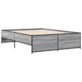 Miniatyrbilde 1 av 9: vidaXL Sengeramme grå sonoma 120x200 cm konstruert tre og metall