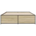 Miniatyrbilde 3 av 9: vidaXL Sengeramme sonoma eik 160x200 cm konstruert tre og metall