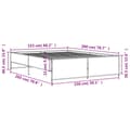 Miniatyrbilde 8 av 9: vidaXL Sengeramme røkt eik 150x200 cm konstruert tre og metall