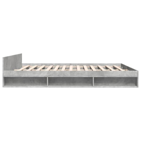vidaXL Sängynrunko laatikoilla betoninharmaa 200x200 cm tekninen puu