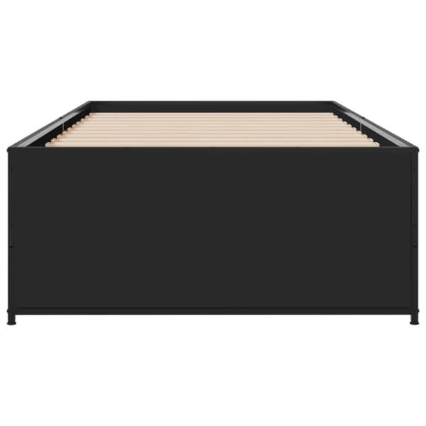 vidaXL sengeramme 75x190 cm konstrueret træ og metal sort