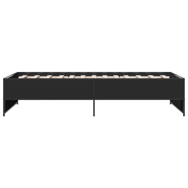vidaXL sengeramme 75x190 cm konstrueret træ og metal sort