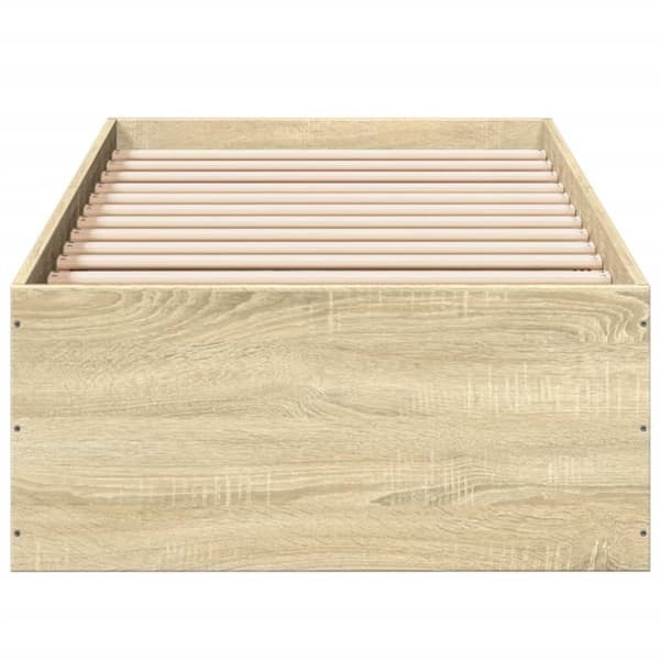 vidaXL Sängynrunko ilman patjaa Sonoma-tammi 75x190 cm tekninen puu