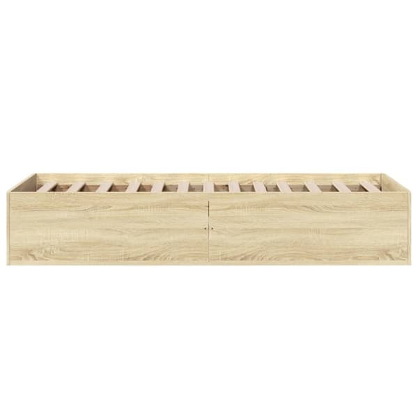 vidaXL Sängynrunko ilman patjaa Sonoma-tammi 75x190 cm tekninen puu