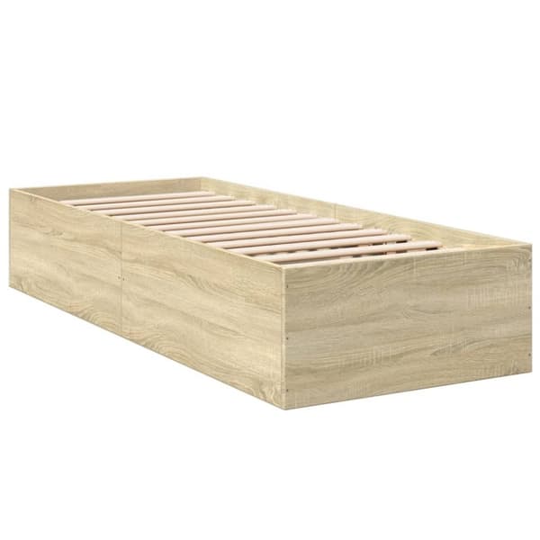 vidaXL Sängynrunko ilman patjaa Sonoma-tammi 75x190 cm tekninen puu