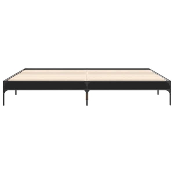 vidaXL sengestel 200x200 cm konstrueret træ og metal sort