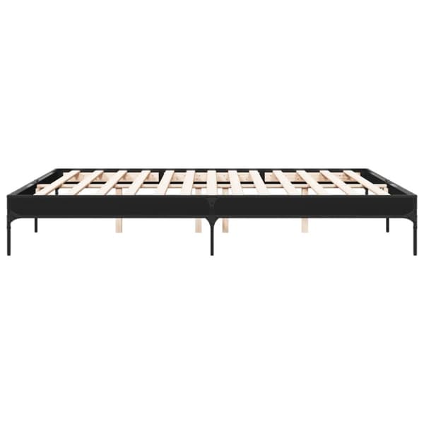 vidaXL sengestel 200x200 cm konstrueret træ og metal sort