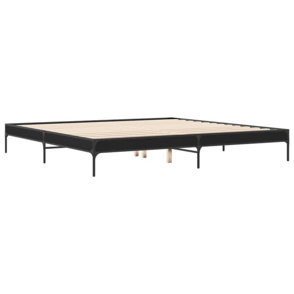 vidaXL sengestel 200x200 cm konstrueret træ og metal sort