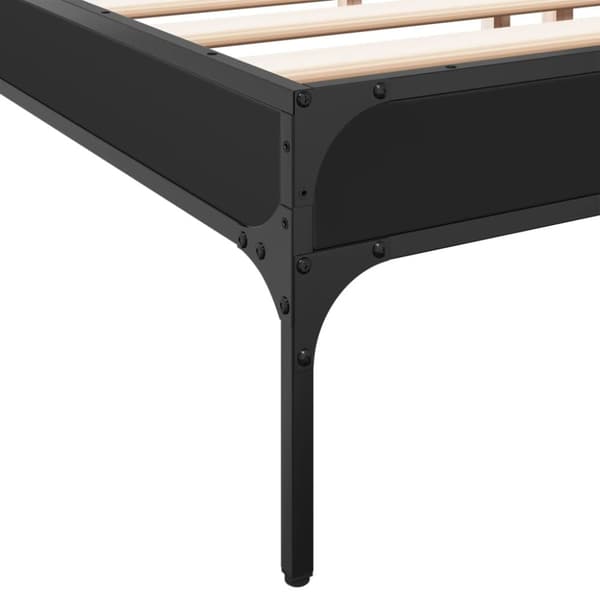 vidaXL sengestel 200x200 cm konstrueret træ og metal sort