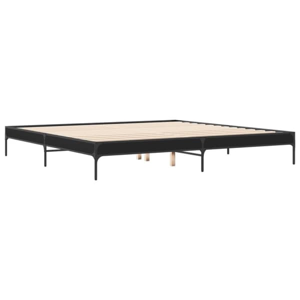 vidaXL sengestel 200x200 cm konstrueret træ og metal sort