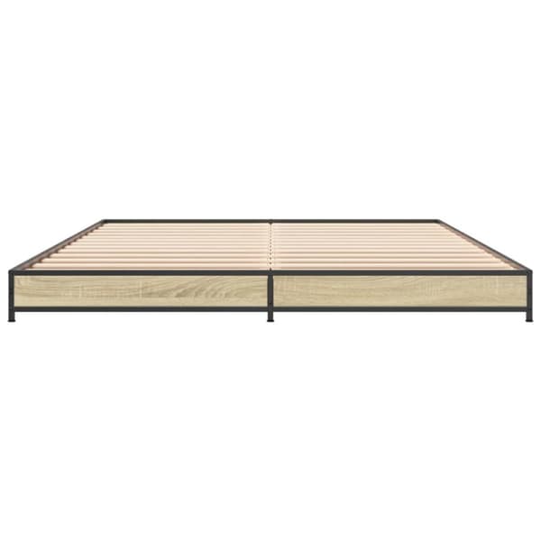 vidaXL sengestel 120x200 cm konstrueret træ og metal sonoma-eg