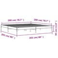 Miniatyrbilde 8 av 9: vidaXL Sengeramme svart 200x200 cm konstruert tre og metall