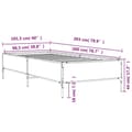 Miniatyrbilde 8 av 9: vidaXL Sengeramme røkt eik 100x200 cm konstruert tre og metall