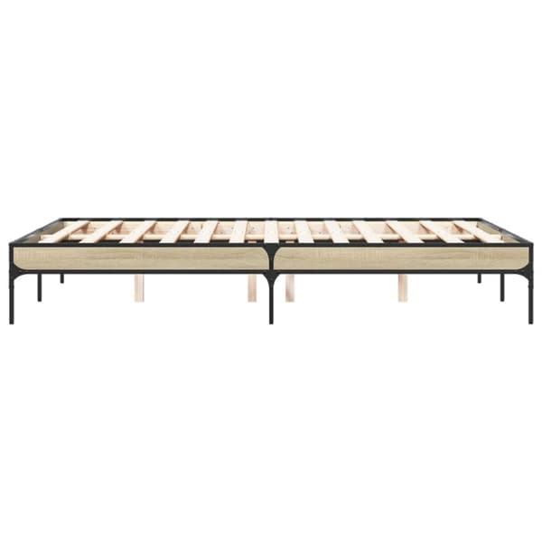 vidaXL Sengeramme sonoma eik 120x200 cm konstruert tre og metall