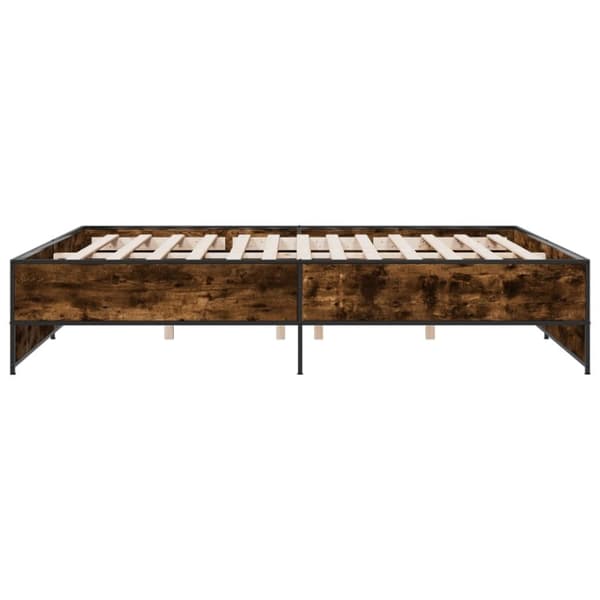 vidaXL sengestel 180x200cm konstrueret træ og metal røget egetræsfarve