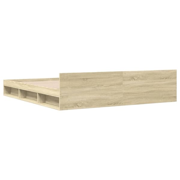 vidaXL sengeramme med skuffer 180x200 cm konstrueret træ sonoma-eg
