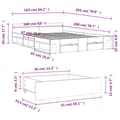 Pikkukuva 9 / 10: vidaXL Sängynrunko laatikoilla Sonoma-tammi 160x200 cm tekninen puu