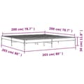 Miniatyrbilde 8 av 9: vidaXL Sengeramme brun eik 200x200 cm konstruert tre og metall